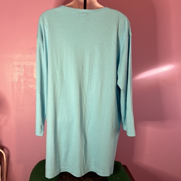 Isaac's Design Casuals Blue 3/4 Sleeve Blouse 2X – Crystal Embellishments - Picture 3 of 5